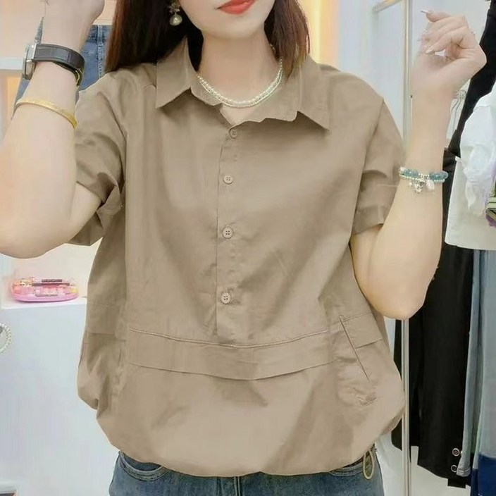 쩐쿠 여름 여성 컴포트핏 반팔 셔츠 8944 쩐쿠 여름 여성 컴포트핏 반팔 셔츠 8944