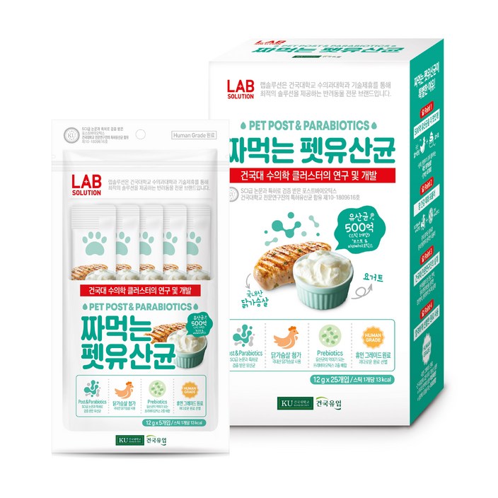 [건국우유] 짜먹는 펫유산균(12g x 25개입), 닭고기, 12g, 25개