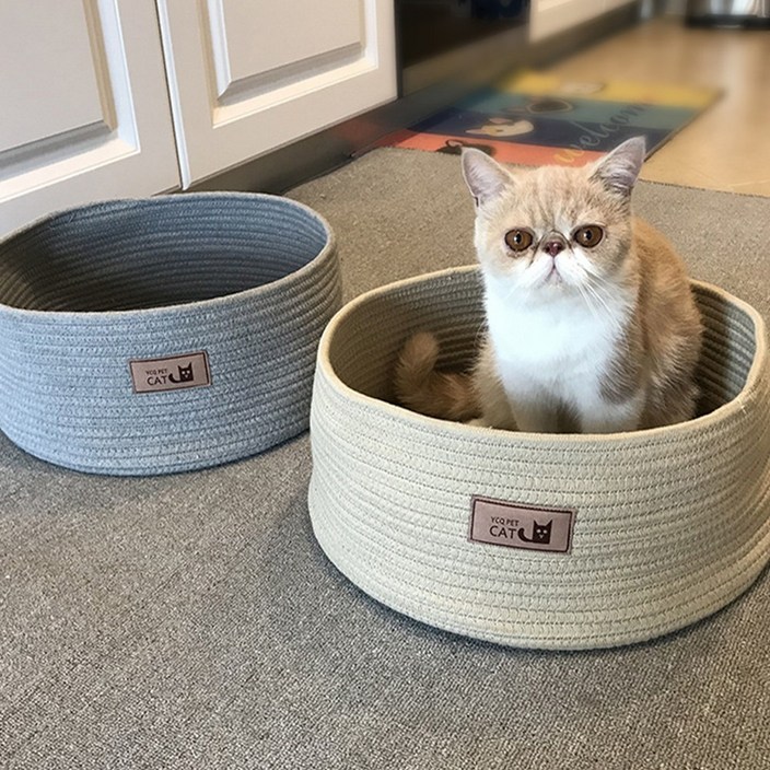 댕냥이 코튼 바스켓, 1개, 그레이