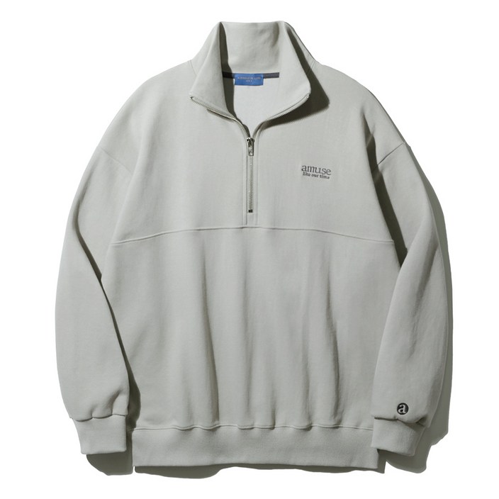 앨빈클로 더블코튼 AMUSE 반집업 맨투맨 DLX8504 (4 COLOR)