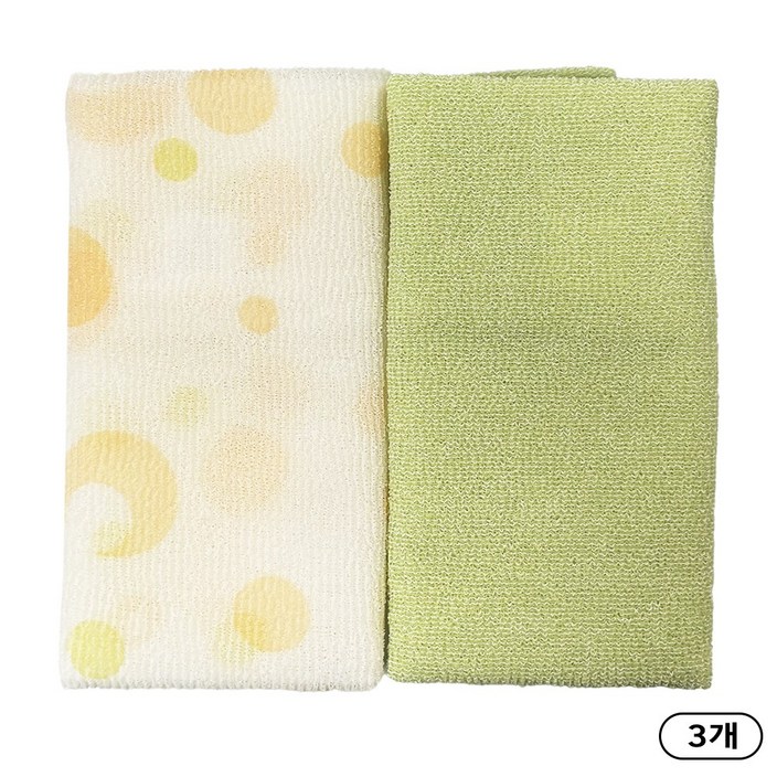크린라이프 길이가 긴 시원한 초이스샤워타월3P, 1세트, 3개입, 랜덤(화이트/그린)