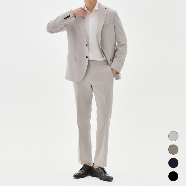 [바톨리니] 린넨 라이크 레귤러 셋업 수트 (4COLORS) (M~5XL)