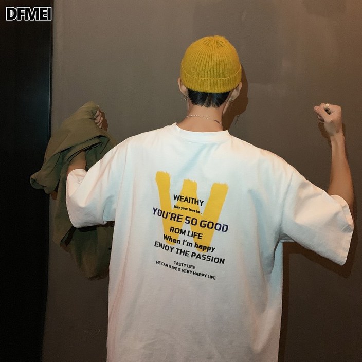 DFMEI 남자 반팔 루즈핏 상의