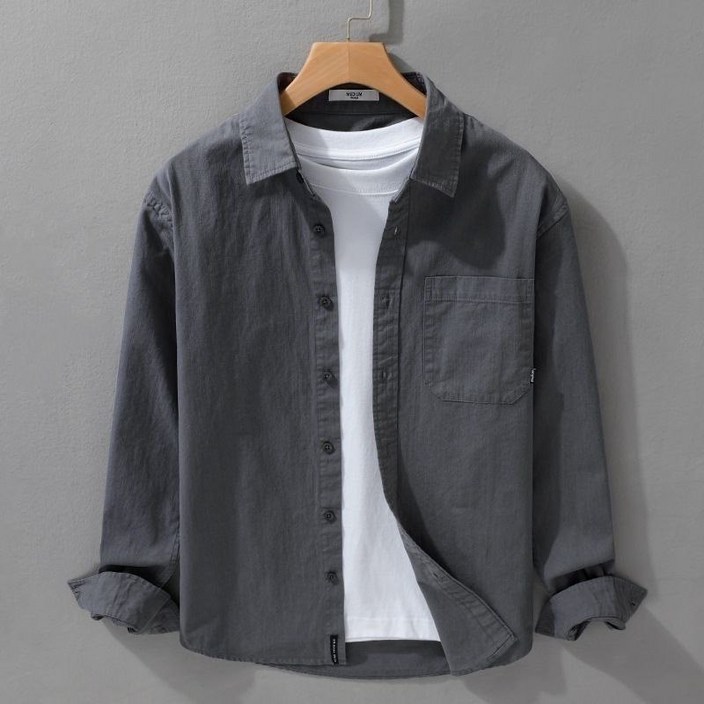 딜마켓 필라치셔츠  남성 깔끔한 데일리 포켓 긴팔 셔츠 남방