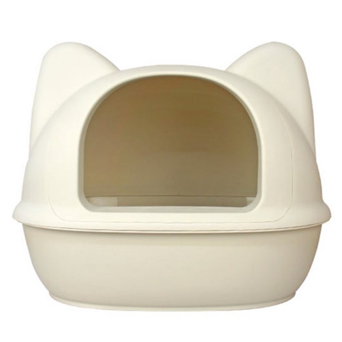 고양이화장실후드형 아이캣 고양이모양 점보 화장실, 아이보리