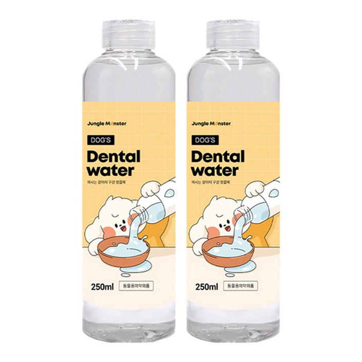 정글몬스터 독 덴탈워터 강아지 구강청결제, 250ml, 2개