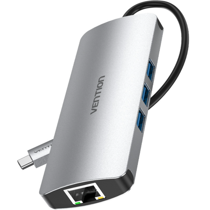 벤션 9in1 C타입 올인원 컨버터 도킹 스테이션 USB 허브 CGNHA, 그레이 벤션 9in1 C타입 올인원 컨버터 도킹 스테이션 USB 허브 CGNHA, 그레이