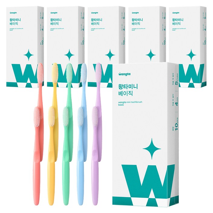 왕타 미니 베이직 칫솔, 10개입, 6개