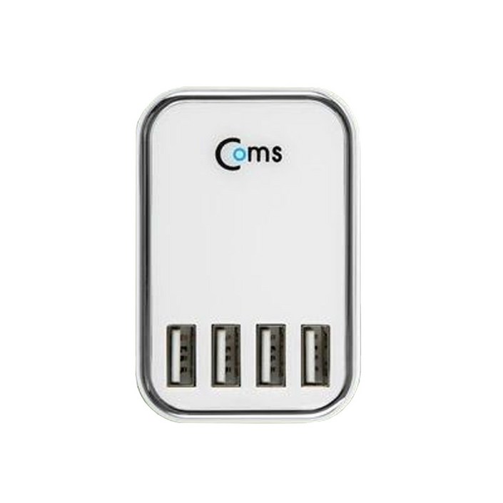 컴스 USB 4포트 플러그형 스마트폰 급속 멀티 충전기 KT947