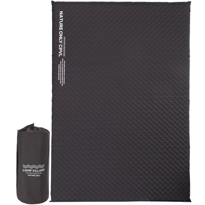 캠프빌리지 자충식 에어매트 5cm  보관가방, 블랙