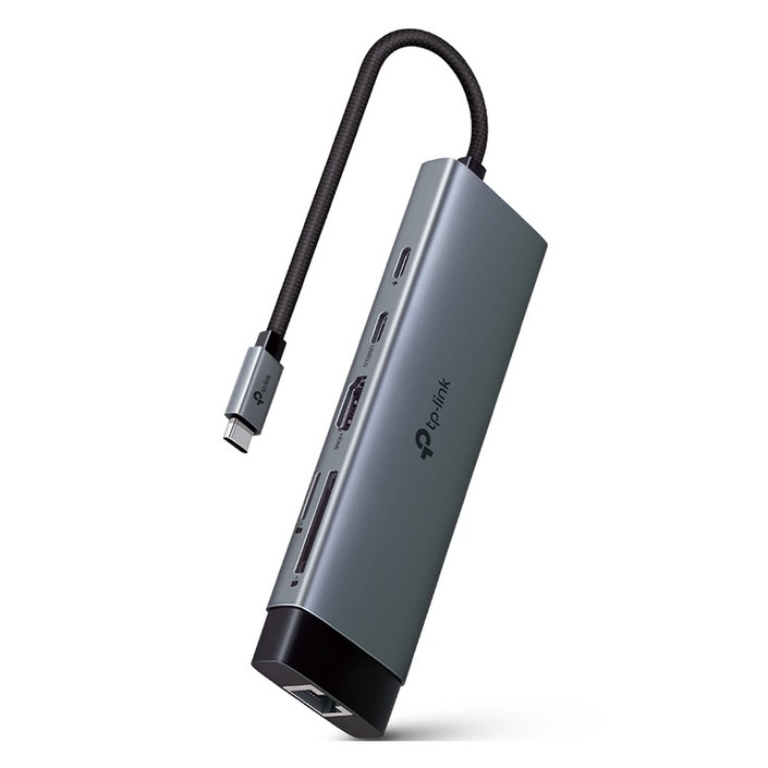티피링크 9 in 1 C타입 USB허브 UH9120C USB C  A  기가 이더넷 포트  HDMI  SD카드, 그레이, 1개