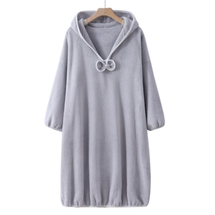 마켓피오 욕실 리본포인트 후드 목욕가운 98 x 140 cm