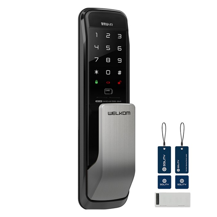 솔리티 웰콤 WiFi 무타공 푸시풀 Iot 디지털 도어락  WP-501