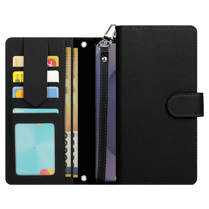 모나프리 소가죽 피크 스트랩 다이어리 휴대폰 케이스