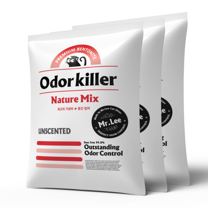 미스터리 오더킬러 네이쳐 믹스 고양이모래, 6kg, 3개, 무향