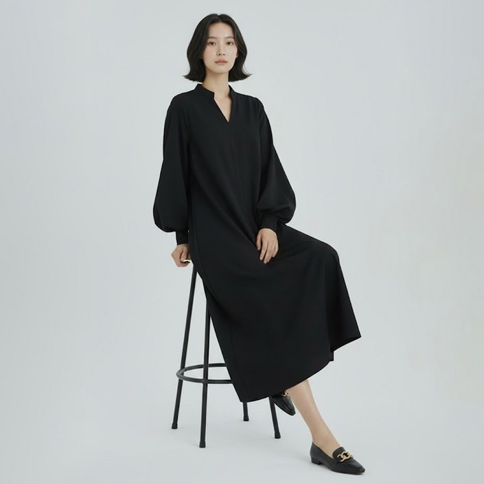 아뗄릭 에르나 루즈핏 볼륨 롱 셔츠 원피스 11439