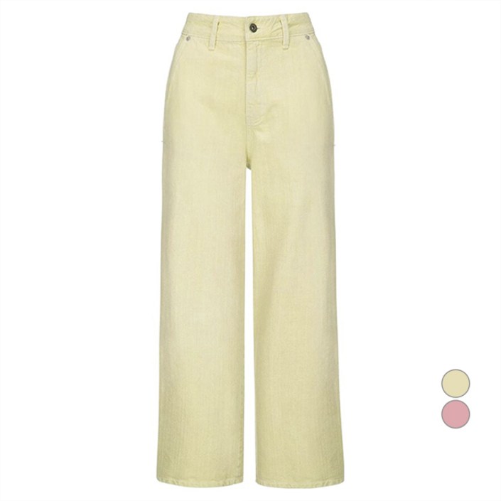 온앤온 여성용 컬러 다잉 와이드 데님 면 팬츠 NEJ3ML607