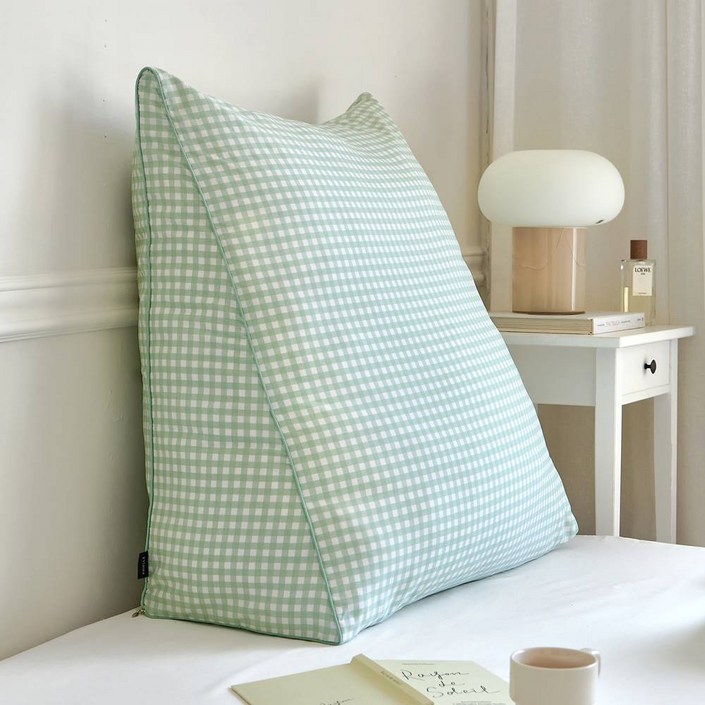 쁘리엘르 점보 삼각 등받이 쿠션, 위시그린