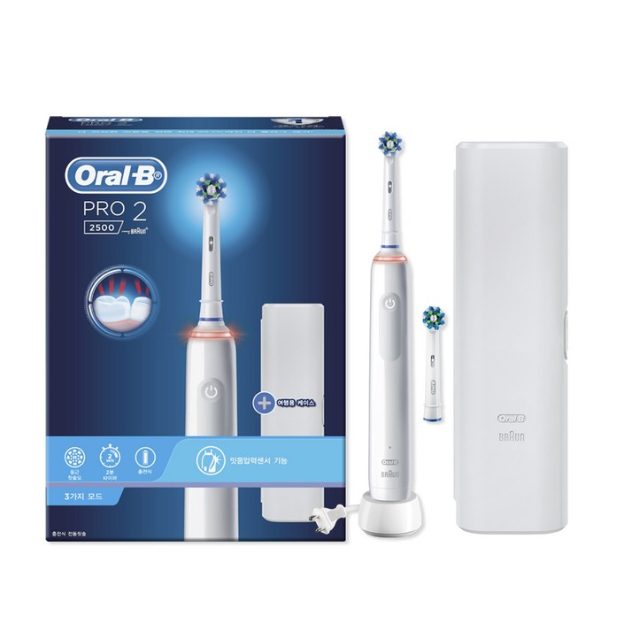 오랄비 프로2500 전동칫솔  리필  케이스 세트