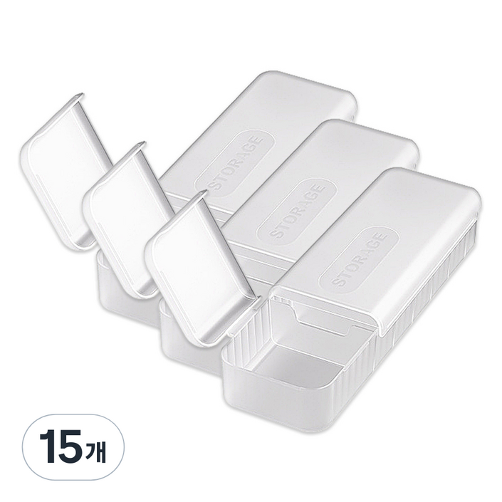 코히모 다용도 케이블 선 충전기 이어폰 USB 줄 정리 수납함 4W334, 반투명, 15개