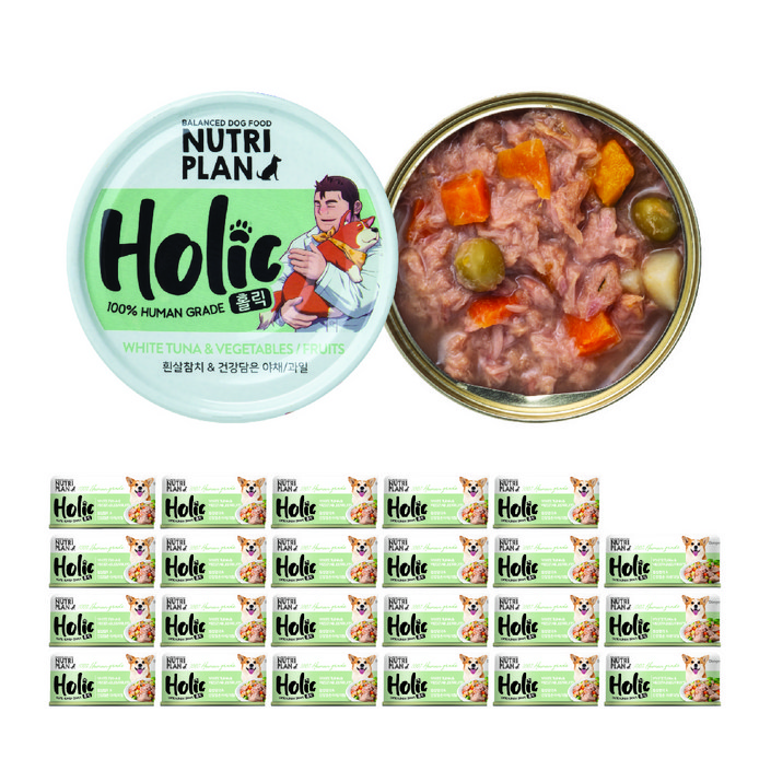 동원뉴트리플랜 홀릭 강아지 간식, 혼합맛흰살참치야채과일, 85g, 24개