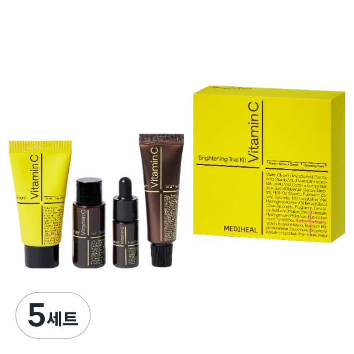 메디힐 비타 브라이트닝 트라이얼 키트 클렌징 폼 30ml  토너 30ml  세럼 10ml  크림 20ml 세트, 5세트