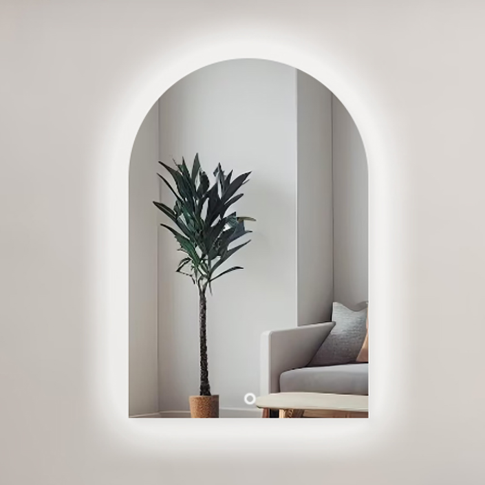 미래지원 3색 LED 간접조명 거울 하프형 600 x 800 mm