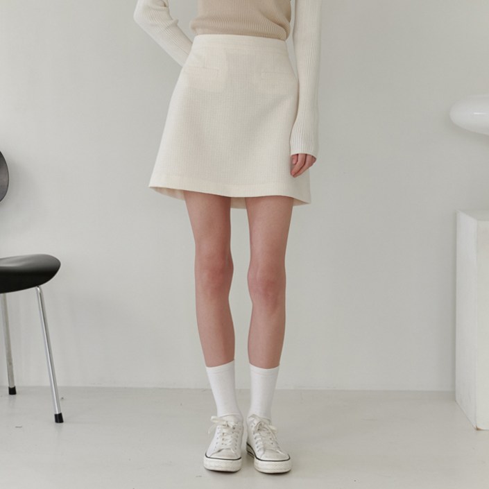 엽페 ROUND TWEED SKIRT