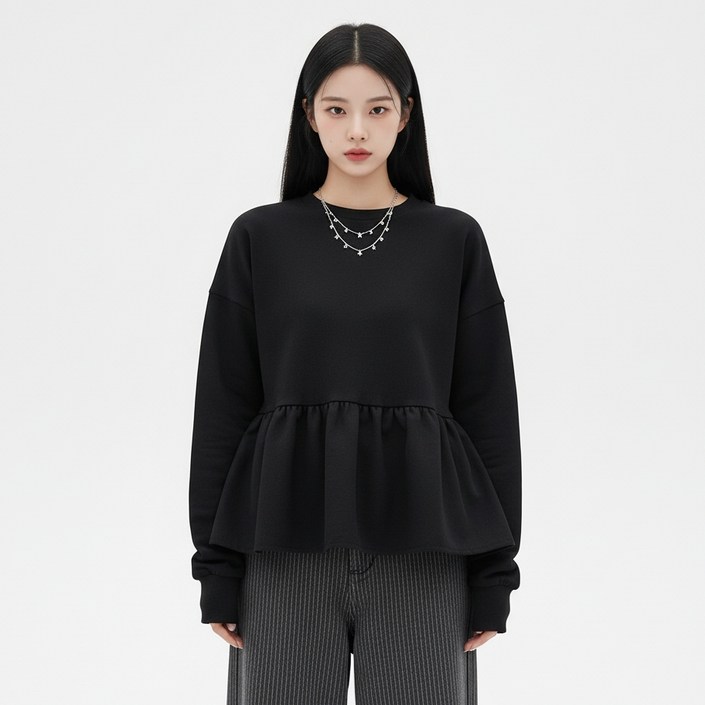 마켓피아 여성용 플레어 A라인 맨투맨