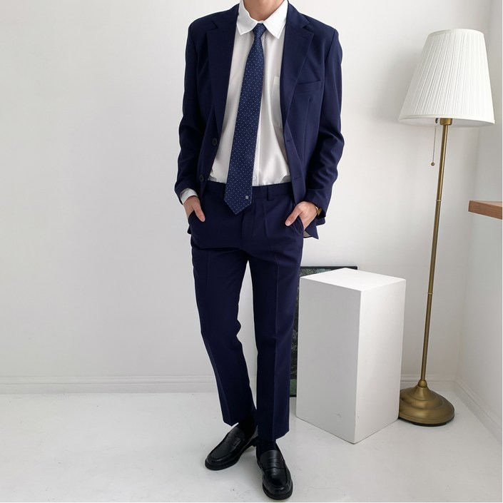 투디오션 남성용 슬림핏 스판정장 수트셋업