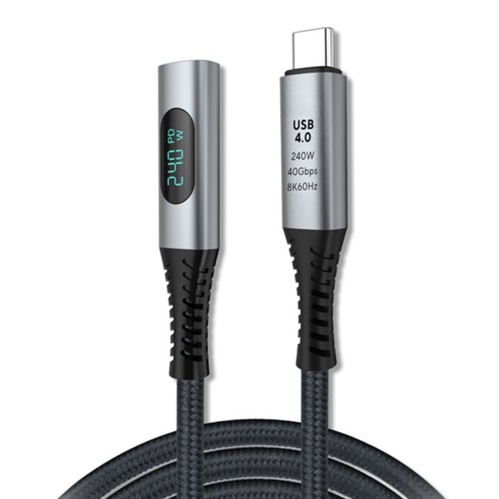 엠비에프 USB 4.0 C타입 M C타입 F 240W 40Gbps 연장 케이블 MBFU40MF03, 1개, 30cm