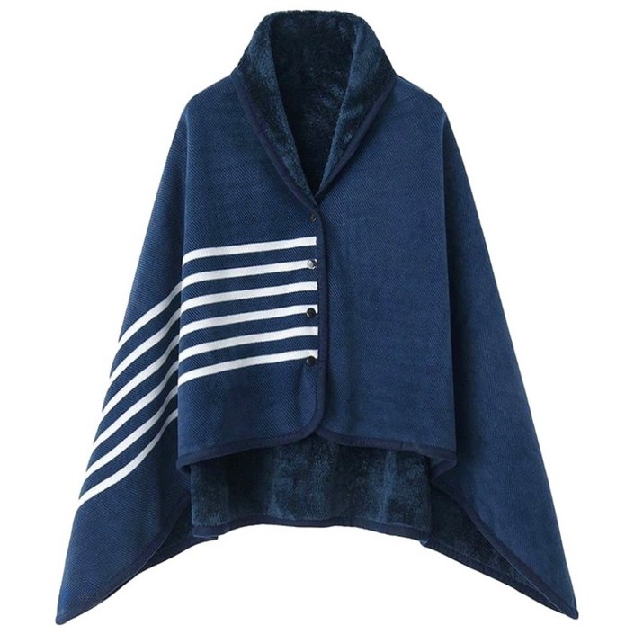 미소라인F 대형 똑딱이 망토담요 140x100cm 무릎담요 치마담요