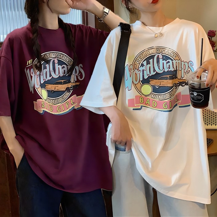 로안폴린 루즈핏 1989 여성반팔티 2P 세트