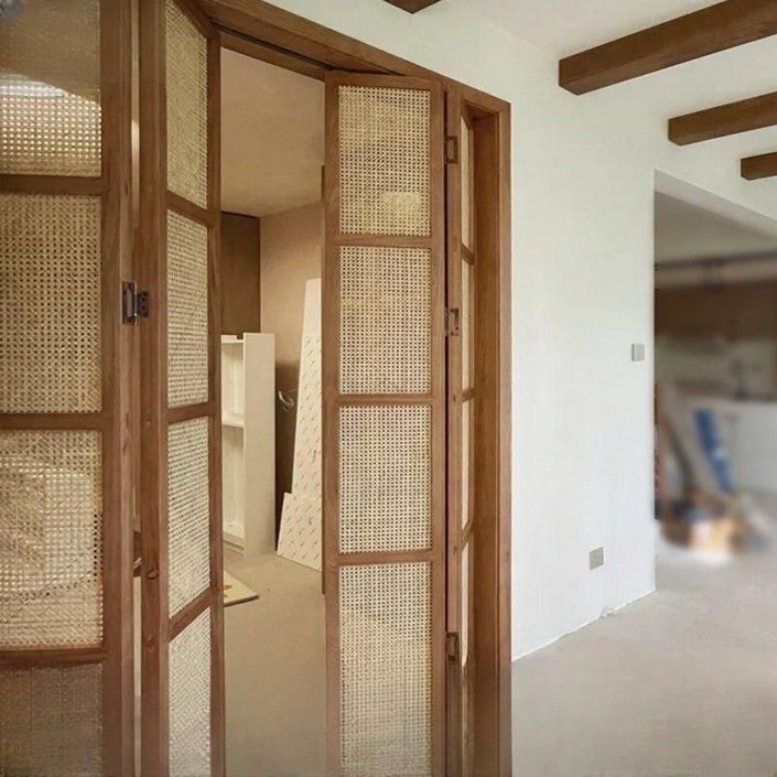 등나무 원목 접이식 미닫이문 슬라이딩 도어 칸막이 일본식 폴딩도어 맞춤제작