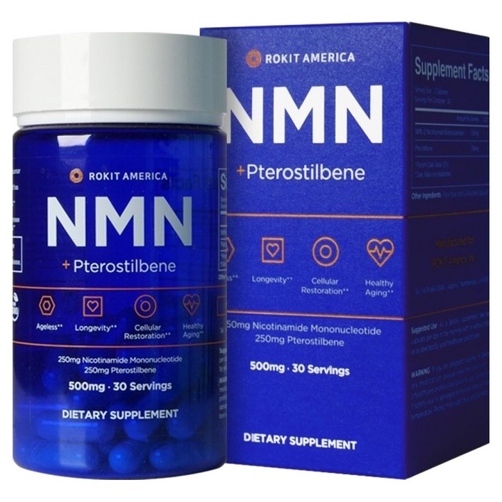 로킷아메리카 NMN  프테로스틸벤 500mg 캡슐