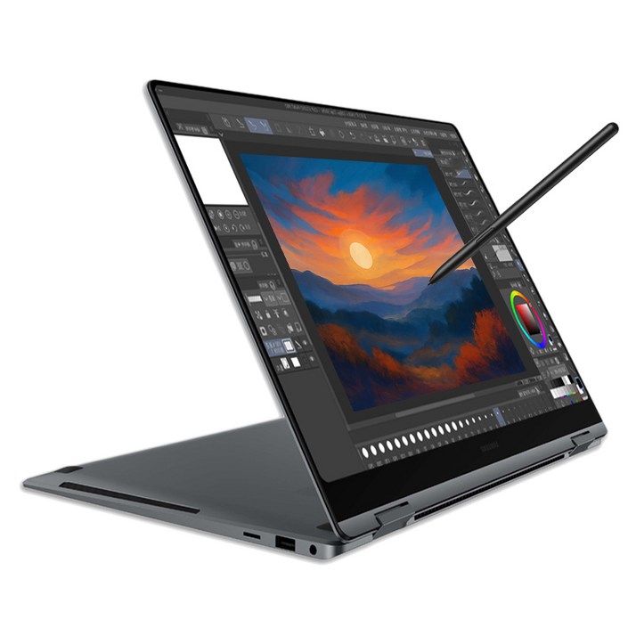 삼성전자 갤럭시북5 프로 360 NT960QHA-K71A 인텔 울트라7 고해상도 16인치 AI 코파일럿+ S펜 드로잉 2in1 노트북, 그레이, 갤럭시북5 프로 360, 2TB, 16GB, WIN11 Home