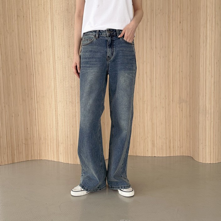 [게스] 여성 와이드핏 데님 팬츠