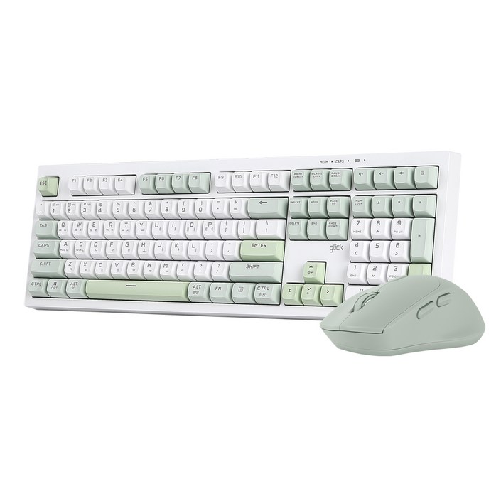 지클릭커 오피스프로 WMK50 사일런스 M 무소음 무선 블루투스 108 키보드 마우스 세트, 일반형, 그린위치RC1, WMK50 108키