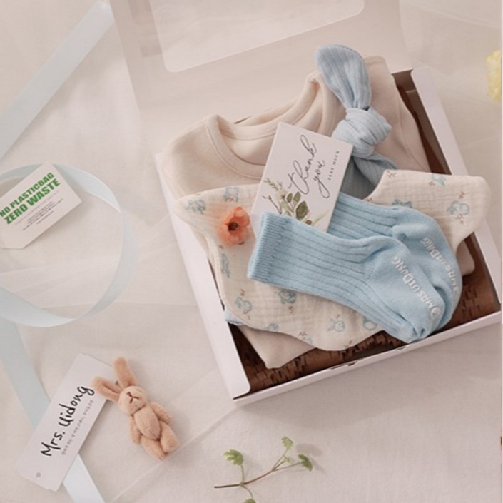 [출산백일선물] 우이동금손 리틀래빗 5종선물세트 (선물포장)