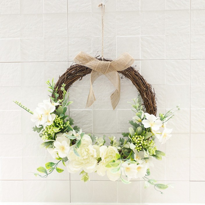 HK벽장식 우드 꽃 리스