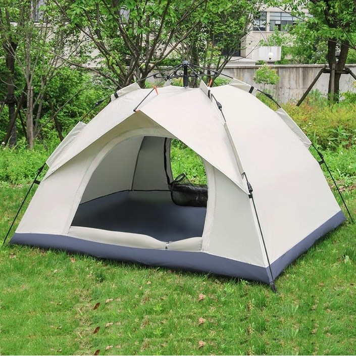 Zebeer 원터치 텐트 캠핑 그늘막 텐트 사각 방풍 텐트, 34인용200200140cm, 베이지블루 Zebeer 원터치 텐트 캠핑 그늘막 텐트 사각 방풍 텐트, 34인용200200140cm, 베이지블루