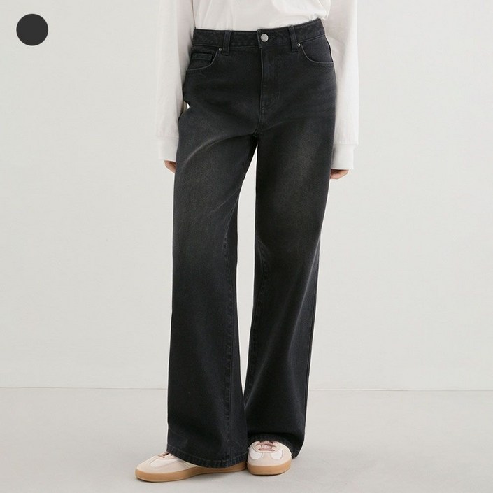 백화점정품 26년NEW 게스 GUESS 여성 흑청 와이드 YP3D9135