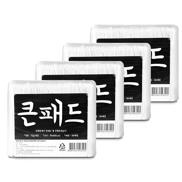 큰패드 (76 x 60cm) 절약형 50g 대형 40매 x 4팩