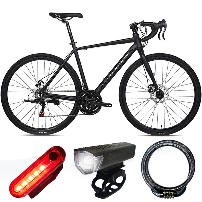 2025 프로마스터 에어리스 R2.1D 700C 시마노21단 입문용 로드자전거 디스크 완조립 사은품, R2.1D 매트블랙(신장:160~175cm), 1개, 470cm