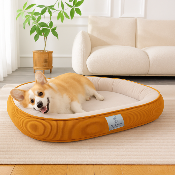 런레이더 미끄러움방지 반려동물 꿀잠 방석, 오렌지, 1개