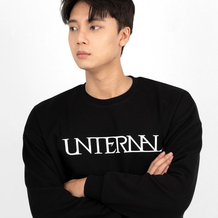 언터널 남녀공용 언터널 로고 오버핏 맨투맨