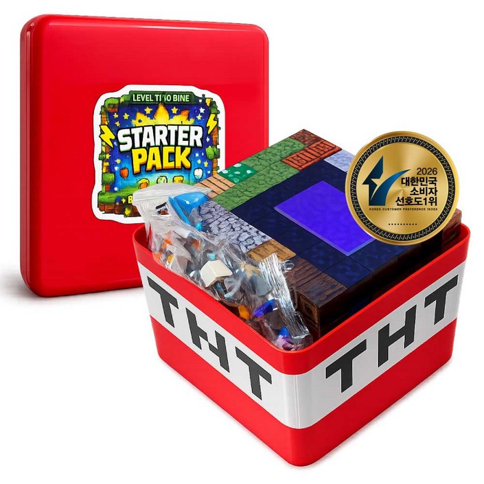 KC인증 자석 블럭 300 스타터팩 웰키 마그네틱블록 보관함 TNT 스티브 정리함 피규어
