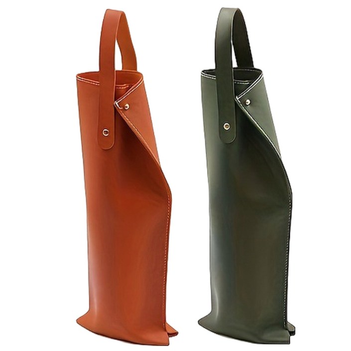 콜키지 집들이 고급 가죽 와인 위스키 쇼핑백 2개