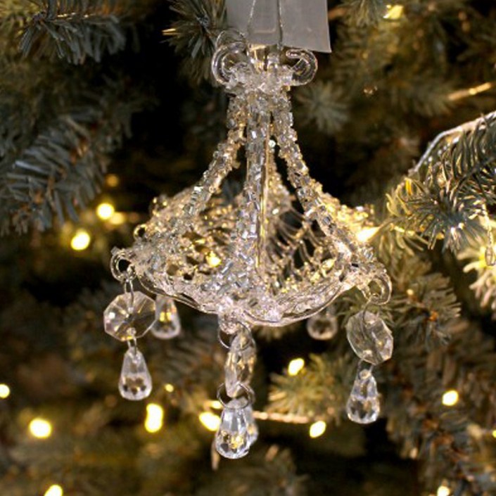 크리스마스 샹들리에 유리 오너먼트 2type, 크리스탈오너먼트 유리오너먼트 트리장식볼