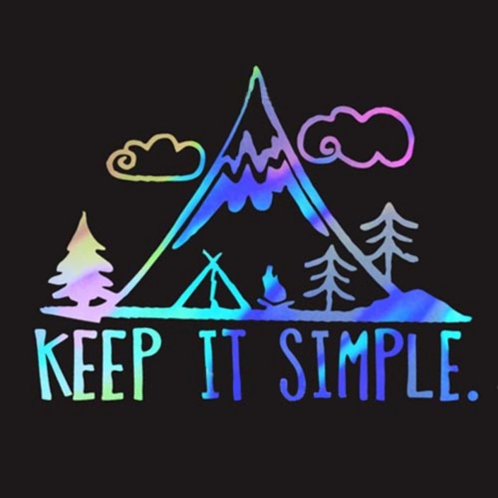 KEEP IT SIMPLE 카라반 스티커 자동차 캠핑카 튜닝 홀로그램 데칼 스티커, 홀로그램, 1개